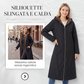 Cappotto lungo da donna vintage con rivestimento in pile e cappuccio