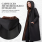 Cappotto lungo da donna vintage con rivestimento in pile e cappuccio
