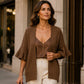 Cardigan lavorato a maglia da donna con maniche a volant