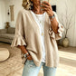 Cardigan lavorato a maglia da donna con maniche a volant
