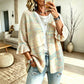 Cardigan lavorato a maglia da donna con maniche a volant