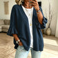Cardigan lavorato a maglia da donna con maniche a volant