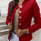 Blazer da donna elegante aderente con bottoni dorati