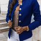 Blazer da donna elegante aderente con bottoni dorati