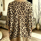 Cardigan lavorato a maglia con stampa leopardata chic da donna