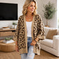 Cardigan lavorato a maglia con stampa leopardata chic da donna