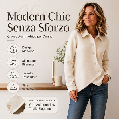 🔥SCONTO DEL 50%! 👚Giacca da donna con bottoni diagonali irregolari
