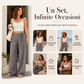 🔥SCONTO DEL 50%! 👖Pantaloni a gamba larga a righe casual da donna