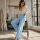 🔥SCONTO DEL 50%! 👖Pantaloni a gamba larga a righe casual da donna