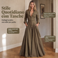 🔥SCONTO DEL 50%! 👗Abito lungo da donna con colletto e bottoni