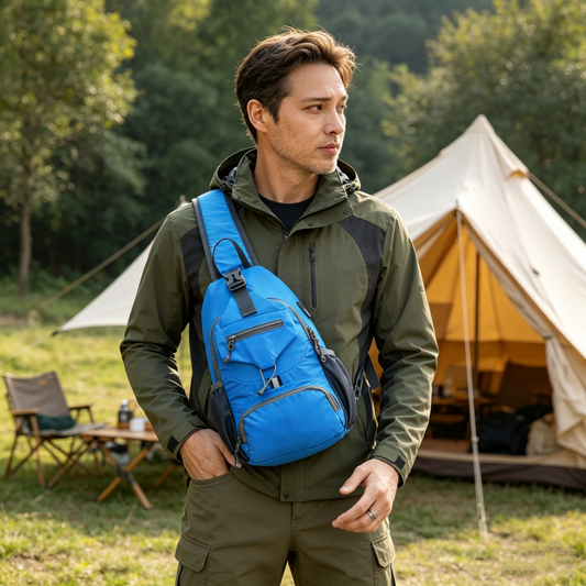🎒 50% DI SCONTO! ✨ Borsa a tracolla da uomo per attività all'aperto – Molte tasche, resistente all'acqua, parte posteriore traspirante