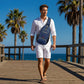 🎒 50% DI SCONTO! ✨ Borsa a tracolla da uomo per attività all'aperto – Molte tasche, resistente all'acqua, parte posteriore traspirante
