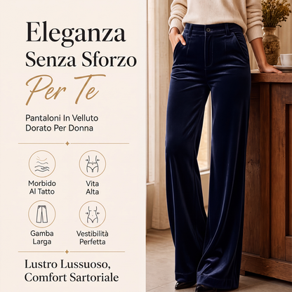 🔥SCONTO DEL 50%! 👖Pantaloni da donna in velluto a vita alta e gamba larga