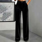 🔥SCONTO DEL 50%! 👖Pantaloni da donna in velluto a vita alta e gamba larga