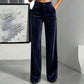 🔥SCONTO DEL 50%! 👖Pantaloni da donna in velluto a vita alta e gamba larga