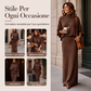 🔥SCONTO DEL 50%! 👚Set da donna composto da top con maniche a pipistrello e gonna maxi