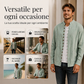 🔥SCONTO DEL 50%! 👕Camicia casual da uomo a maniche lunghe con colletto a camicia