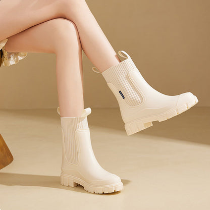 🔥SCONTO DEL 50%! 👢Stivali a Metà Polpaccio con Suola Spessa Impermeabile e Antiscivolo