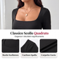 Tuta casual da donna con scollo quadrato e pantaloni a gamba larga