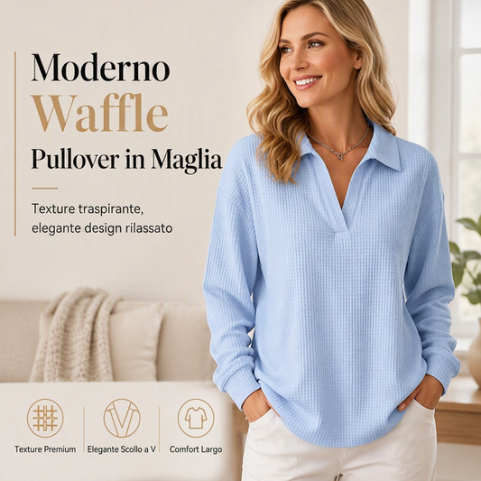 🔥SCONTO DEL 50%! 👚Top da donna in maglia con scollo a V e maniche lunghe