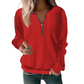🔥SCONTO DEL 50%! 👚Felpa da donna a trecce con zip corta