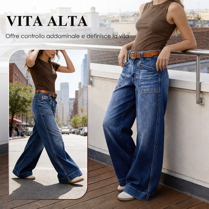 ⏰ Ultimo Giorno di Saldi – SCONTO 50% ✨Jeans a vita alta e gamba larga da donna