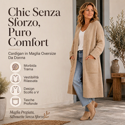 ⏰ Ultimo Giorno di Saldi – SCONTO 50% ✨Cardigan lungo in maglia da donna aperto sul davanti
