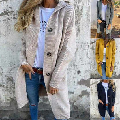 ⏰ Ultimo Giorno di Saldi – SCONTO 50% ✨Cardigan da donna con cappuccio e bottoni