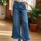 ⏰ Ultimo Giorno di Saldi – SCONTO 50% ✨Jeans da donna a gamba dritta con orlo arricciato eleganti