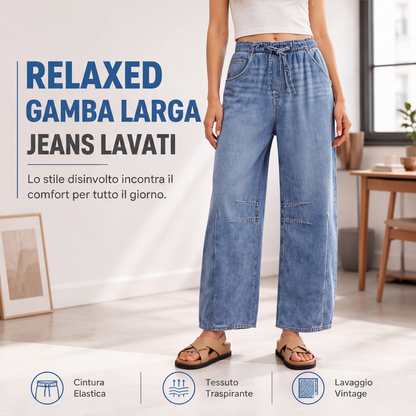 ⏰ Ultimo Giorno di Saldi – SCONTO 50% ✨Pantaloni di jeans da donna casual a gamba larga, vestibilità comoda
