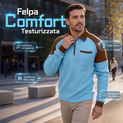 ⏰ Ultimo Giorno di Saldi – SCONTO 50% ✨Felpa da uomo casual in maglia waffle con zip corta