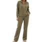 🔥SCONTO DEL 50%! 👚Tuta da ginnastica due pezzi da donna in misto cotone pesante, con zip e pantaloni a gamba larga