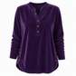 ✨ Tessuto vellutato morbido, comfort facile | Top da donna con scollo a V abbottonato e spacchi laterali