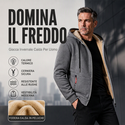 🔥SCONTO DEL 50%! 👔Giacca invernale da uomo calda con cappuccio