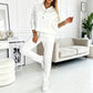 🔥SCONTO DEL 50%! 👚Completo da donna con felpa mezzo bottone e pantaloni della tuta
