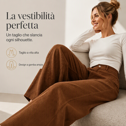 ⏰ Ultimo Giorno di Saldi – SCONTO 50% ✨Pantaloni da donna in velluto a coste con vita alta e gamba larga