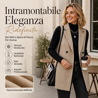 🔥SCONTO DEL 50%! 👚Gilet blazer doppiopetto da donna