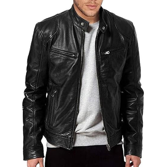 🔥SCONTO DEL 50%! 🧥Giacca da uomo alla moda con cerniera e colletto alto