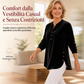 ✨ Tessuto vellutato morbido, comfort facile | Top da donna con scollo a V abbottonato e spacchi laterali