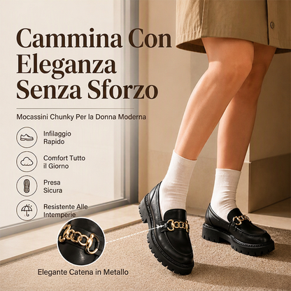 🔥SCONTO DEL 50%! 👢Mocassini con zeppa da donna in stile britannico retrò