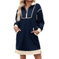 🔥SCONTO DEL 50%! 👚Abito felpa da donna casual con mezza zip