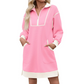 🔥SCONTO DEL 50%! 👚Abito felpa da donna casual con mezza zip