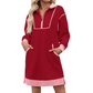 🔥SCONTO DEL 50%! 👚Abito felpa da donna casual con mezza zip