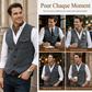 🔥SCONTO DEL 50%! 👔Gilet vintage casual da uomo, con scollo a V