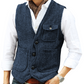 🔥SCONTO DEL 50%! 👔Gilet vintage casual da uomo, con scollo a V
