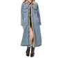 🔥SCONTO DEL 50%! 👚Cappotto lungo in denim foderato caldo da donna