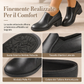 Scarpe décolleté da donna stile britannico retrò, slip-on con tacco medio largo, taglie forti, tacco grosso, modello basso