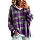 🔥SCONTO DEL 50%! 👚Maglione lavorato a maglia con cappuccio a quadri retrò da donna