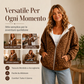 ⏰ Ultimo Giorno di Saldi – SCONTO 50% ✨Felpa con zip da donna con stampa leopardata