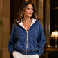 ⏰ Ultimo Giorno di Saldi – SCONTO 50% ✨Felpa con zip da donna con stampa leopardata